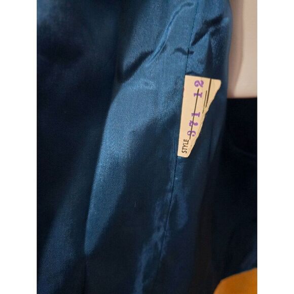 Vintage Womens 100% Wool Teal Coat With Button Front 3/4 Sleeves & Pockets Fully - Picture 6 of 9